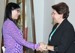 Foto: SRE | La subsecretaria para América Latina y el Caribe de la SRE, Vanessa Rubio con la secretaria de Relaciones Exteriores de Honduras, Mireya Agüero
